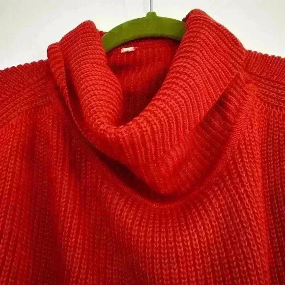 Womens Oversized Orange Turtleneck Sleeveless Sweater. Sz: S. - Picture 4 of 9